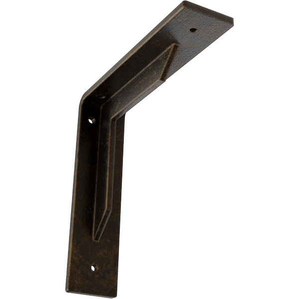 Ekena Millwork Stockport Steel Bracket, Antiqued Brass 2"W x 8"D x 8"H BKTM02X08X08STABS - main